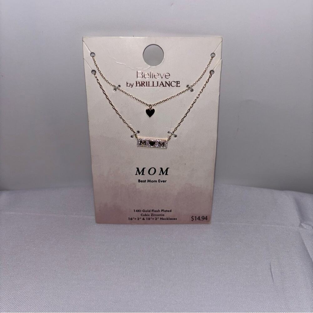 Believe by Brilliance Gold Tone MOM Necklace Set